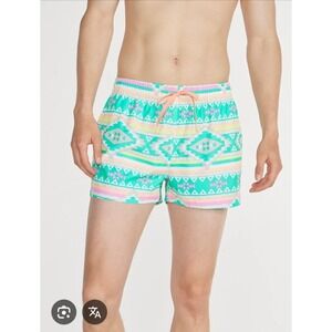 Chubbies Men's‎ Sz S En Fuego Lined 5.5" Multicolor Retro 90's Style Swim Trunks